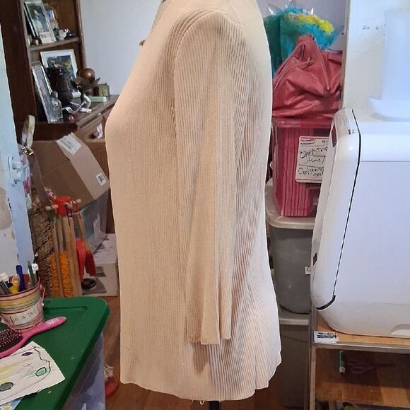 Authentic CHANEL Cream Open Front Cardigan Size 38 - Picture 6 of 10